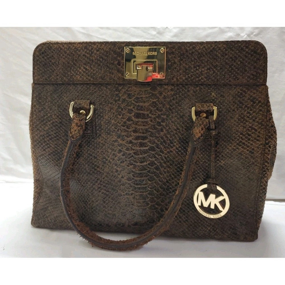 Michael Kors Bag Astrid Python Embossed Leather B… - image 1